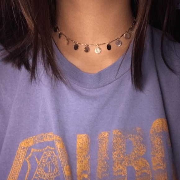 Dainty Sequin Embellished Chain Choker necklace - Picture 6 of 8